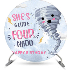 Lofaris Little Nado Lightning Cloud Round Birthday Backdrop