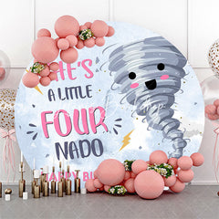 Lofaris Little Nado Lightning Cloud Round Birthday Backdrop