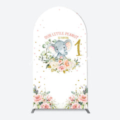 Lofaris Little Peanut Elephant Floral Arch Birthday Backdrop