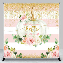 Lofaris Little Pumpkin Floral Custom Baby Shower Backdrop