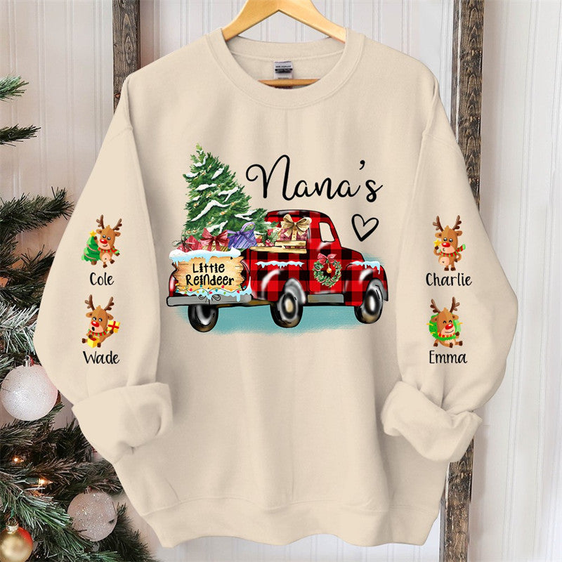 Lofaris Little Reindeer Christmas Tree Truck Custom Sweatshirt