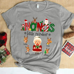 Lofaris Little Reindeer Customized Name Christmas T-Shirt