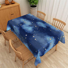 Lofaris Little Star Dark Blue Night Rectangle Tablecloth