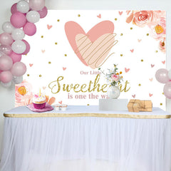 Lofaris Little Sweetheart Pink Floral Baby Shower Backdrop