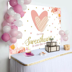 Lofaris Little Sweetheart Pink Floral Baby Shower Backdrop