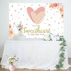 Lofaris Little Sweetheart Pink Floral Baby Shower Backdrop