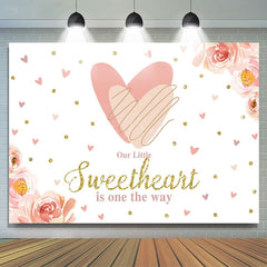 Lofaris Little Sweetheart Pink Floral Baby Shower Backdrop