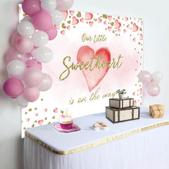 Lofaris Little Sweetheart White Pink Baby Shower Backdrop