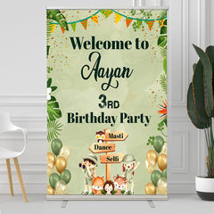 Lofaris Little Tropical Explorer Animals Birthday Welcome Sign