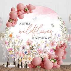 Lofaris Little Wildflower Spring Round Baby Shower Backdrop