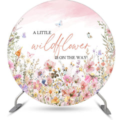 Lofaris Little Wildflower Spring Round Baby Shower Backdrop