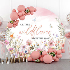 Lofaris Little Wildflower Spring Round Baby Shower Backdrop