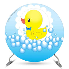 Lofaris Little Yellow Duck Bubble Blue Round Backdrop Kit