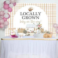 Lofaris Locally Grown Plaid Rustic Backdrop For Baby Shower