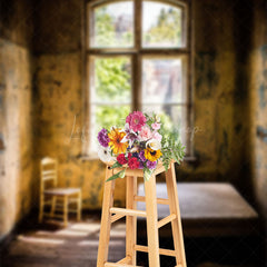 Lofaris Abandoned Dilapidated House Window Photo Backdrop