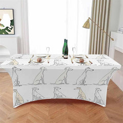 Lofaris Abstract Greyhound Dog Birthday Stretch Table Cover