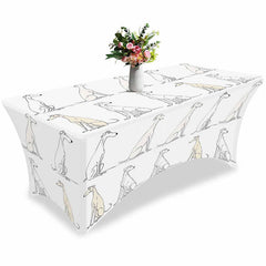 Lofaris Abstract Greyhound Dog Birthday Stretch Table Cover