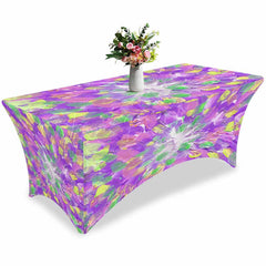 Lofaris Abstract Oil Painting Art Color Block Stretch Table Cover