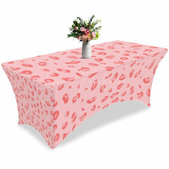 Lofaris Abstract Pink Leopard Texture Stretch Table Cover