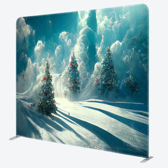 Lofaris Abstract Sky Trees Christmas Tension Fabric Backdrop