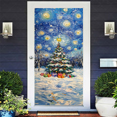 Lofaris Abstract Starry Sky Xmas Tree Christmas Door Cover