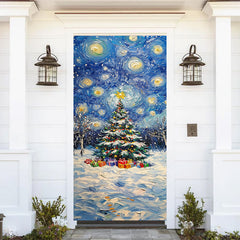 Lofaris Abstract Starry Sky Xmas Tree Christmas Door Cover