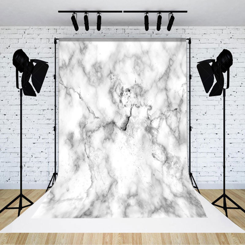 Lofaris Abstract White Grey Marbled Photo Booth Backdrop