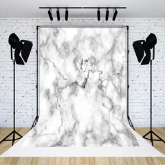 Lofaris Abstract White Grey Marbled Photo Booth Backdrop