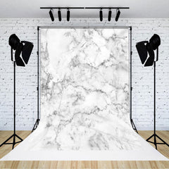 Lofaris Abstract White Grey Marbled Print Photo Backdrop