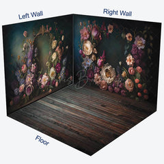 Lofaris Aesthetic Colorful Floral Fine Art Room Set Backdrop