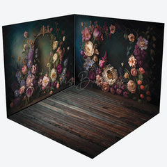 Lofaris Aesthetic Colorful Floral Fine Art Room Set Backdrop