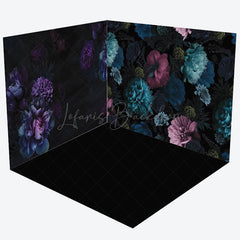 Lofaris Aesthetic Dark Floral Fine Art Room Set Backdrop