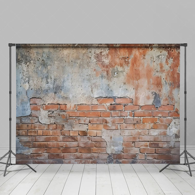 Lofaris Aged Brick Wall Peeling And Paint Texture Backdrop