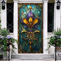 Lofaris Ancient Stained Glass Pattern Birthday Door Cover