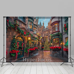 Lofaris Anicent Brown Town Festive Christmas Vibe Backdrop