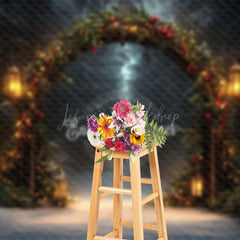 Lofaris Arch Garland Street Lights Christmas Photo Backdrop