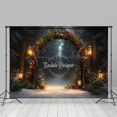 Lofaris Arch Garland Street Lights Christmas Photo Backdrop