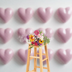 Lofaris Artistic Purple Love Heart Valentines Day Backdrop