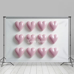 Lofaris Artistic Purple Love Heart Valentines Day Backdrop