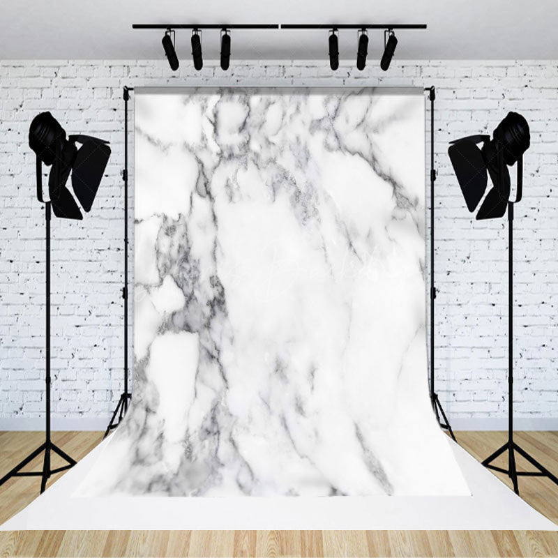 Lofaris Artistic White Grey Marbled Pattern Photo Backdrop