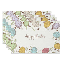 Lofaris Astract Eggs Plant Happy Easter Set Of 4 Placemats