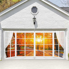 Lofaris Autumn Maple Grove Window Scene Garage Door Banner