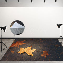 Lofaris Autumn Maple Leaf Street Road Fabric Floor Backdrop