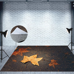 Lofaris Autumn Maple Leaf Street Road Fabric Floor Backdrop