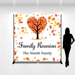 Lofaris Autumn Maple Tree Custom Name Family Reunion Backdrop