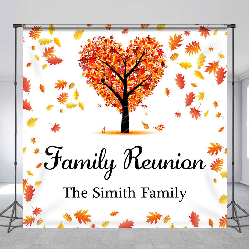 Lofaris Autumn Maple Tree Custom Name Family Reunion Backdrop