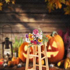 Lofaris Autumn Maples Lamp Pumpkin Wood Halloween Backdrop