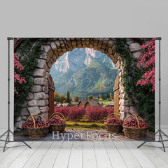 Lofaris Autumn Stone Arch Orchard Paradise Photo Backdrop