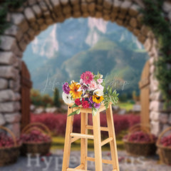 Lofaris Autumn Stone Arch Orchard Paradise Photo Backdrop