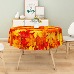 Lofaris Autumn Vibes Diverse Maple Leaves Rectangle Tablecloth